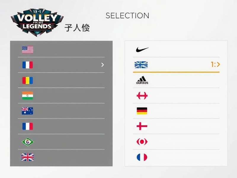 Volley Prime Legends Language Selection